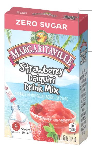 Margaritaville Strawberry Daiquiri Sugar-Free Singles To-Go Drink Mix, 0.70oz 6 ct.