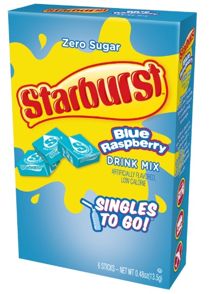 Starburst Blue Raspberry Singles-To-Go Drink Mix Packets, 0.48oz 6-ct. Box