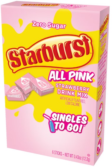 Starburst All Pink Strawberry Singles-To-Go Drink Mix Packets, 0.48oz 6-ct. Box