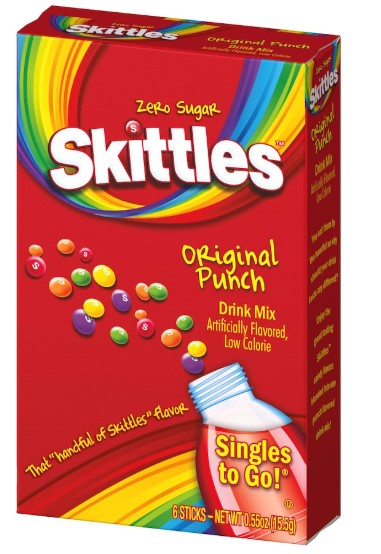 Skittles Singles To Go Drink Mix Original Rainbow Punch, 0.55oz 6 ct.