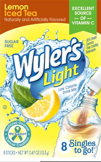 Wyler's(R) Light Lemon Iced Tea Drink Mix, 0.47oz 8-ct. Packs