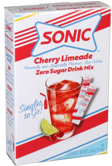 Sonic Cherry Limeade Zero Sugar Drink Mix, 0.54oz 6-ct. Boxes