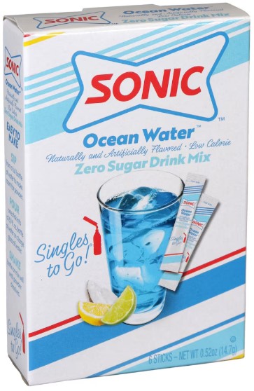 Sonic Ocean Water Zero Sugar Drink Mix, 0.52oz 6-ct. Boxes