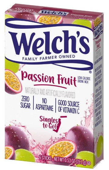 Welch's Passion Fruit Singles To-Go Low-Calorie Drink Mix, 0.53oz 6 ct.