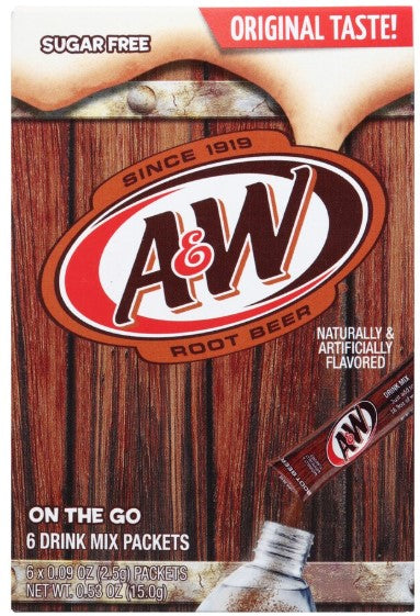 Sugar Free A&W Rootbeer Powder Mix, 0.53oz 6-ct. Packs