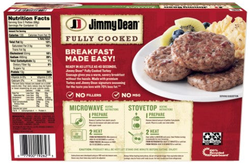 Jimmy Dean Turkey Sausage Patties, 24 ct