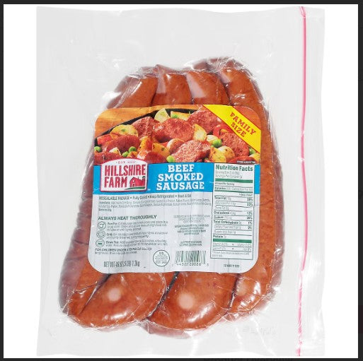 Hillshire Farm Beef Smoked Sausage Family Pack, 48 oz