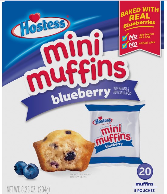 Hostess Mini Blueberry Muffins Pouches, 5-ct. Box, 8.25oz