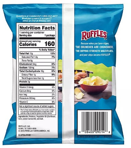 Ruffles Original Potato Chips, 2 oz., 50 pk.