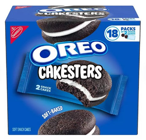 NABISKO Oreo cakesters Soft Snack Cakes, Snack Packs 2 ,per pk 18pks, 2 Lbs 6oz