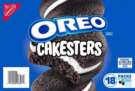 NABISKO Oreo cakesters Soft Snack Cakes, Snack Packs 2 ,per pk 18pks, 2 Lbs 6oz