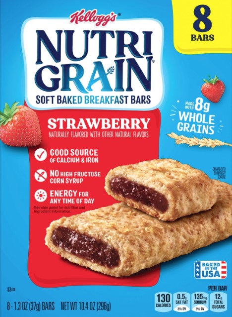 Nutri-Grain Strawberry Soft Baked Breakfast Bars,10.4 0z, 8-ct. Box