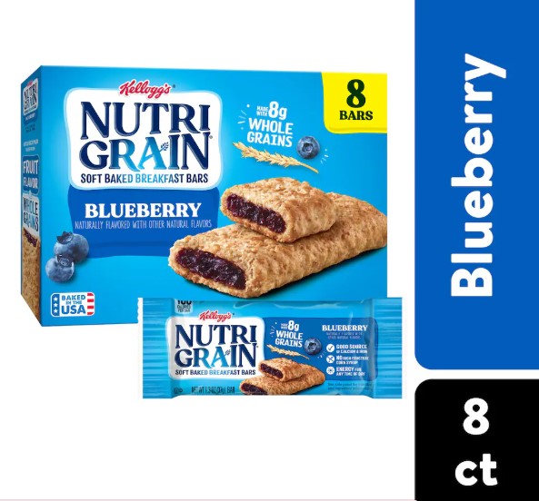 Nutri-Grain Blueberry Soft Baked Breakfast Bars, 10.4 oz, 8-ct. Box