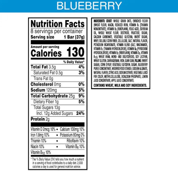 Nutri-Grain Blueberry Soft Baked Breakfast Bars, 10.4 oz, 8-ct. Box