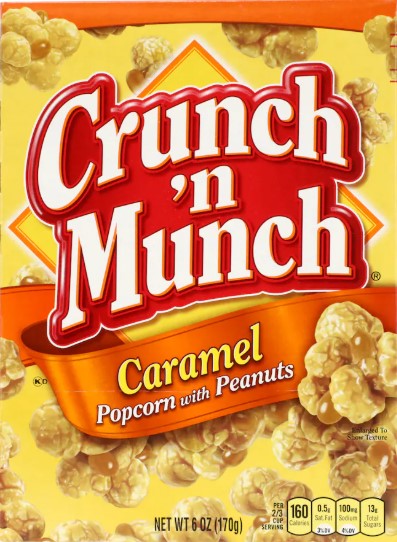 Crunch 'n Munch Caramel Popcorn with Peanuts, 6 oz.