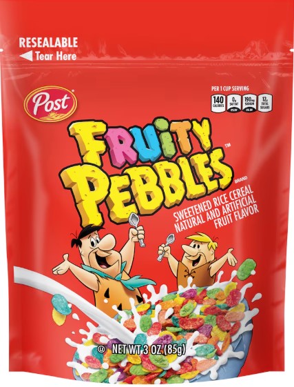 Post Fruity Pebbles Cereal, 3 oz.