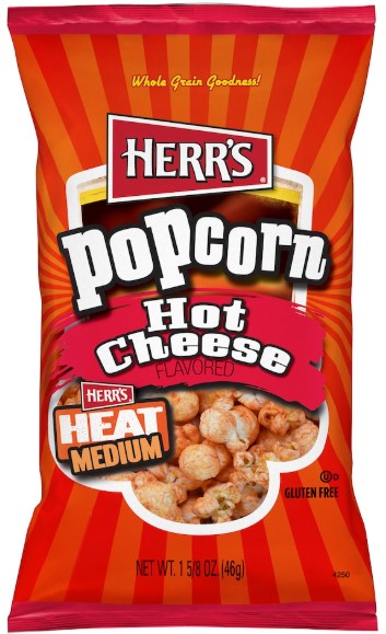 Herr's Hot Cheese Flavored Popcorn, 1.6 oz.