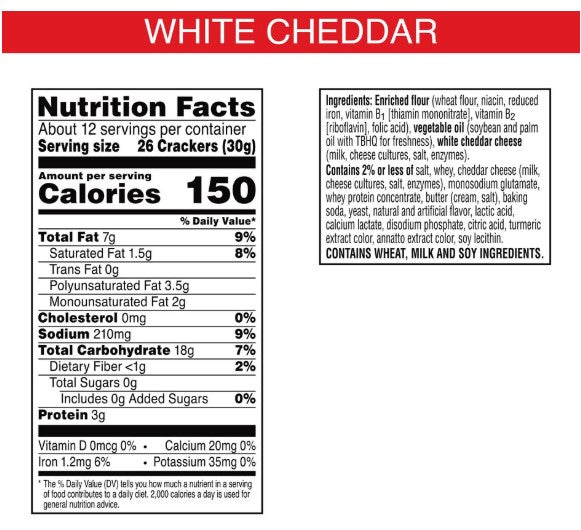 Cheez-It Cheese Crackers, White Cheddar, 12.5oz.