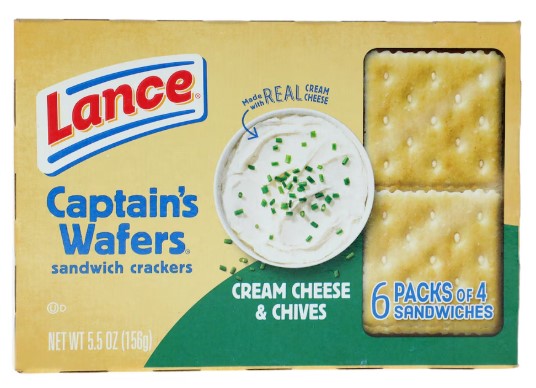 Lance Captain's Wafers Cream Cheese and Chives Crackers 5.5oz