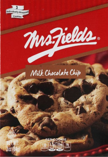 Mrs. Fields Milk Chocolate Chip Cookies, 3 oz.