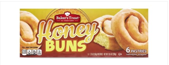 Baker's Treat Glazed Honey Buns, 10.5 oz, 6ct.