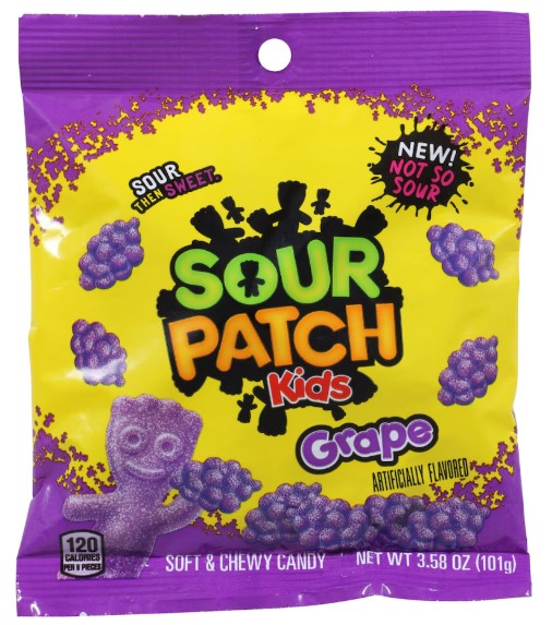 Sour Patch Kids Grape Soft & Chewy Candy, 3.58-oz