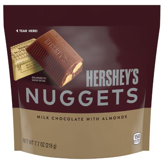 Hershey’s Nuggets Milk Chocolate with Almonds Candy, 7.7-oz. Bag