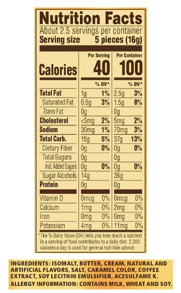 Werther's Originals Sugar-Free Hard Candies, 1.46-oz. Bags