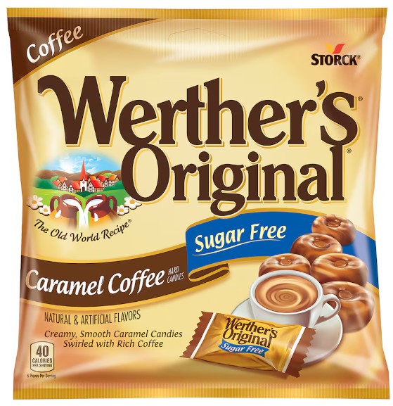 Werther's Original Sugar-Free Caramel Coffee Hard Candies, 1.46-oz. Bags