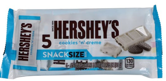 Hershey’s Cookies 'n' Creme Snack Size, Candy Bars, 2.25 oz, 5 ct.