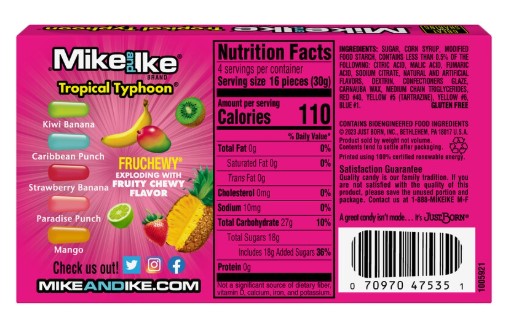 Mike and Ike Tropical Typhoon Theater Box Candy, 4.25 oz.