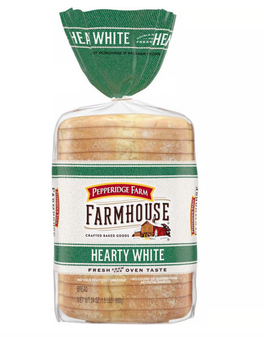 PEPPERIDGE FARM HEARTY WHITE BREAD, 1 LB 0 oz