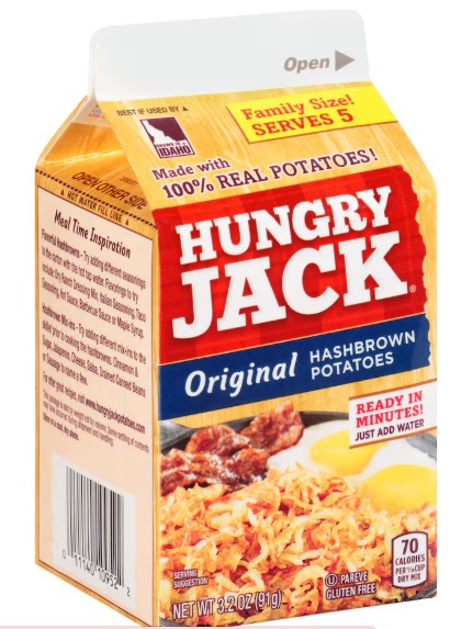 Hungry Jack Original Hashbrown Potatoes, 3.2 oz. Cartons