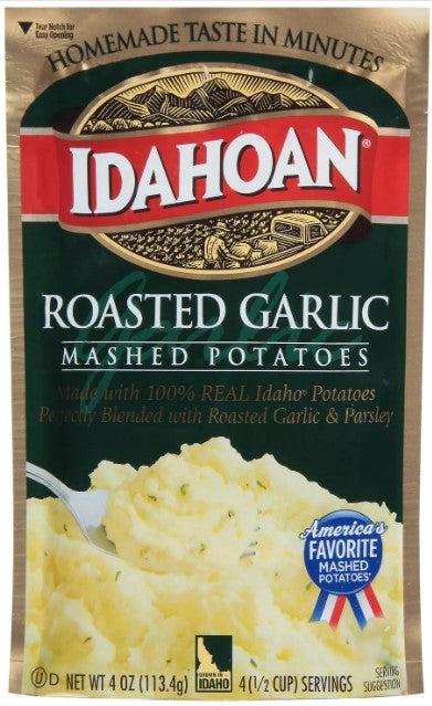 Idahoan Roasted Garlic Mashed Potatoes, 4-oz. Pouch