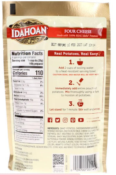 Idahoan Four Cheese Mashed Potatoes 4 oz