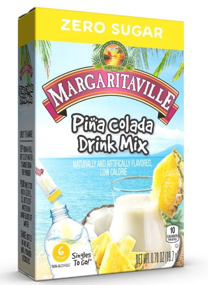 Margaritaville Pina Colada Sugar-Free Singles To Go Drink Mix, 0.70oz 6 ct.