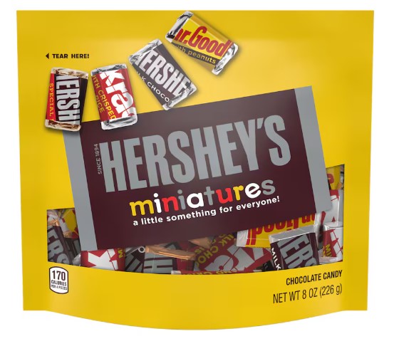 Hershey’s Miniatures Assorted Chocolate Candy Bag, 8 oz.