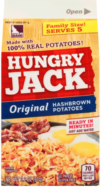 Hungry Jack Original Hashbrown Potatoes, 3.2 oz. Cartons