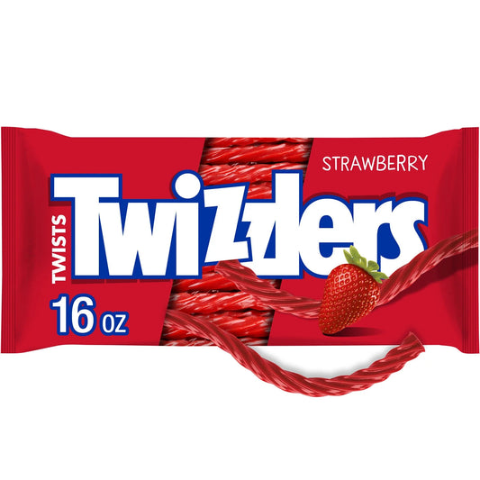 Twizzlers Twists Strawberry Flavored Licorice Style Low Fat Candy, Bag 16 oz