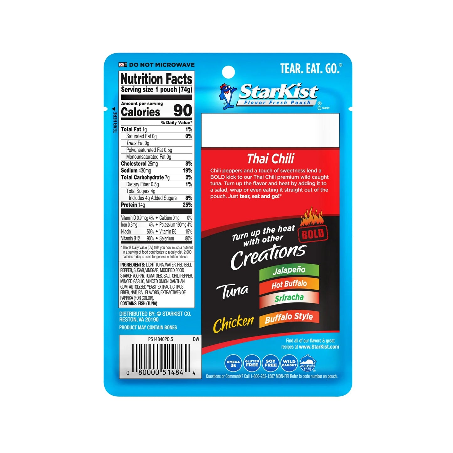 StarKist Tuna Creations Bold Thai Chili Style, 2.6 oz Pouch