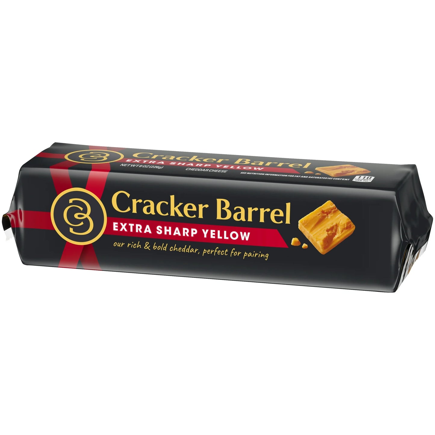 Cracker Barrel Extra Sharp Yellow Cheddar Cheese, 8oz Block