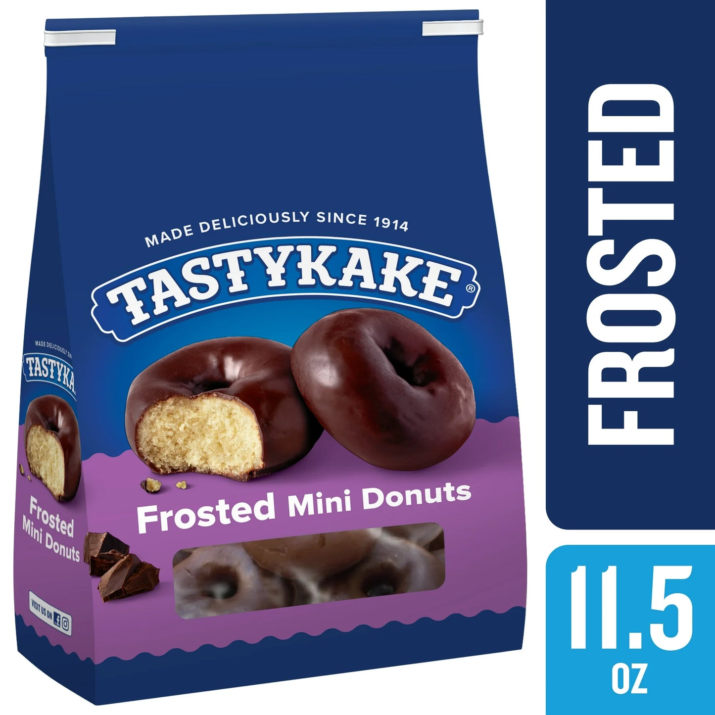 Tastykake Frosted Mini Donuts, Shareable, 11.5 oz Bag, Shelf-Stable