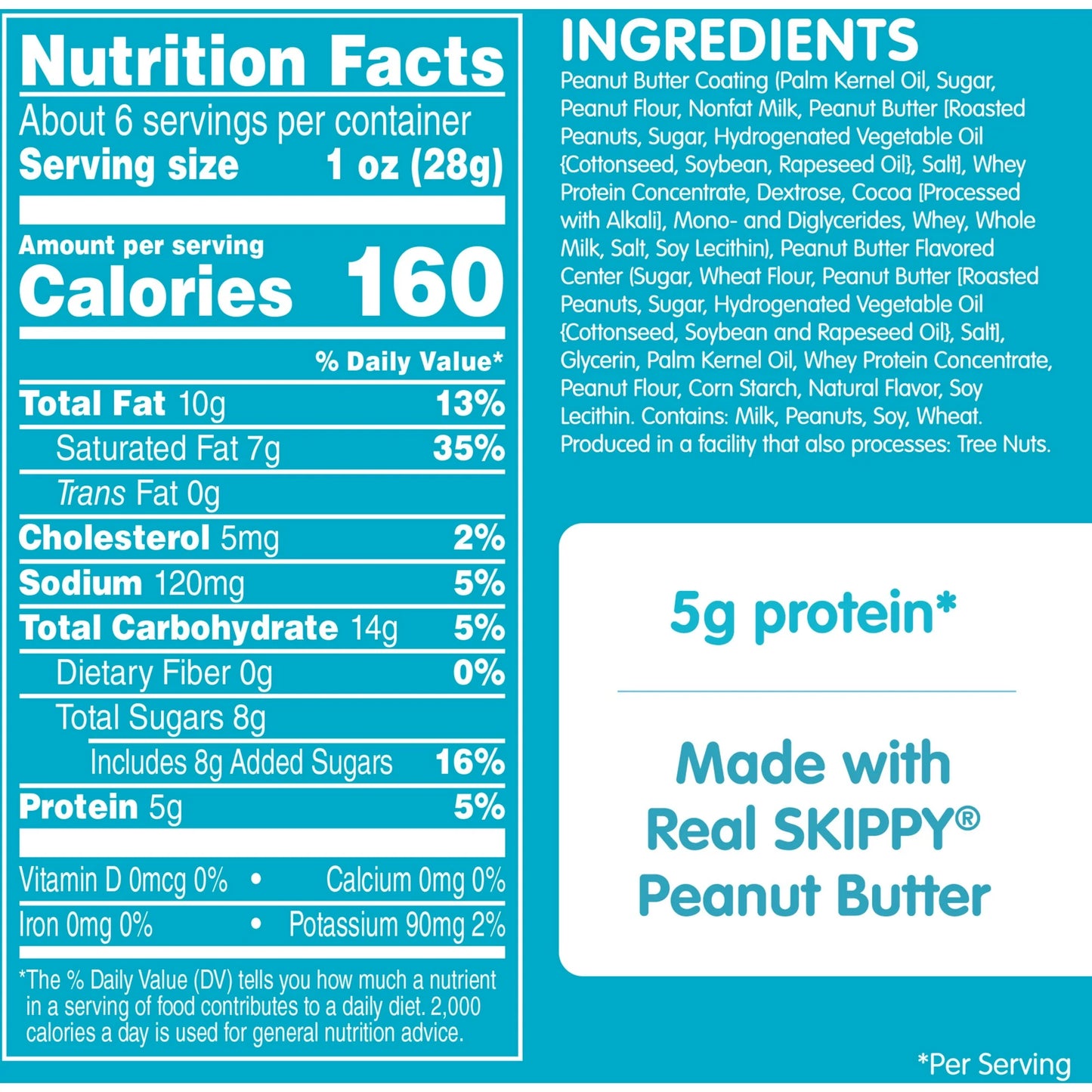 SKIPPY PB Bites Double Peanut Butter Snack, 6 oz Resealable Plastic Pouch