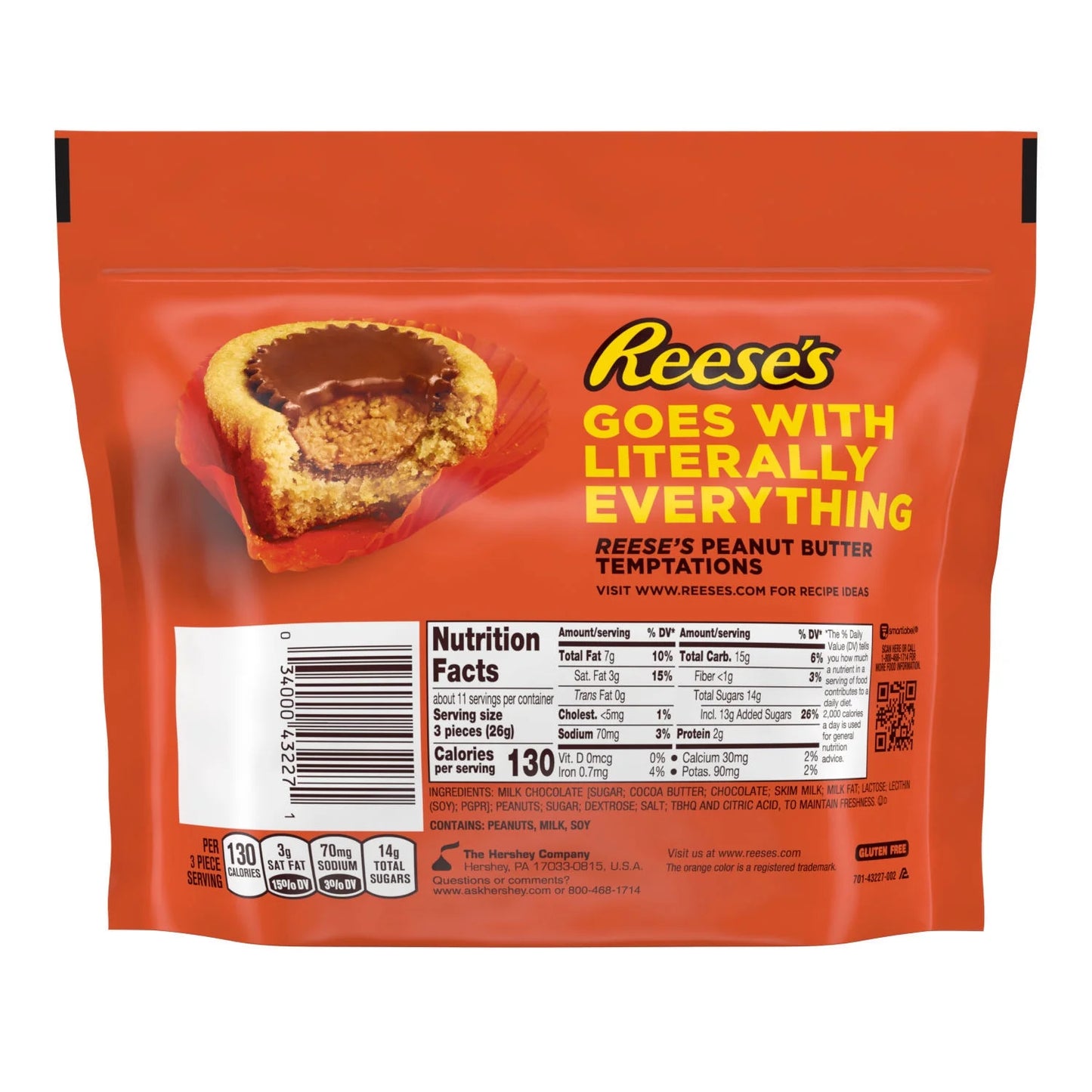 Reese's Miniatures Milk Chocolate Peanut Butter Cups Candy, Share Pack 10.5 oz