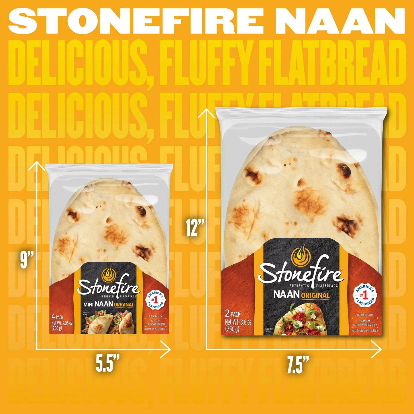 Stonefire Original Mini Naan, 7.05 oz, 4 Count