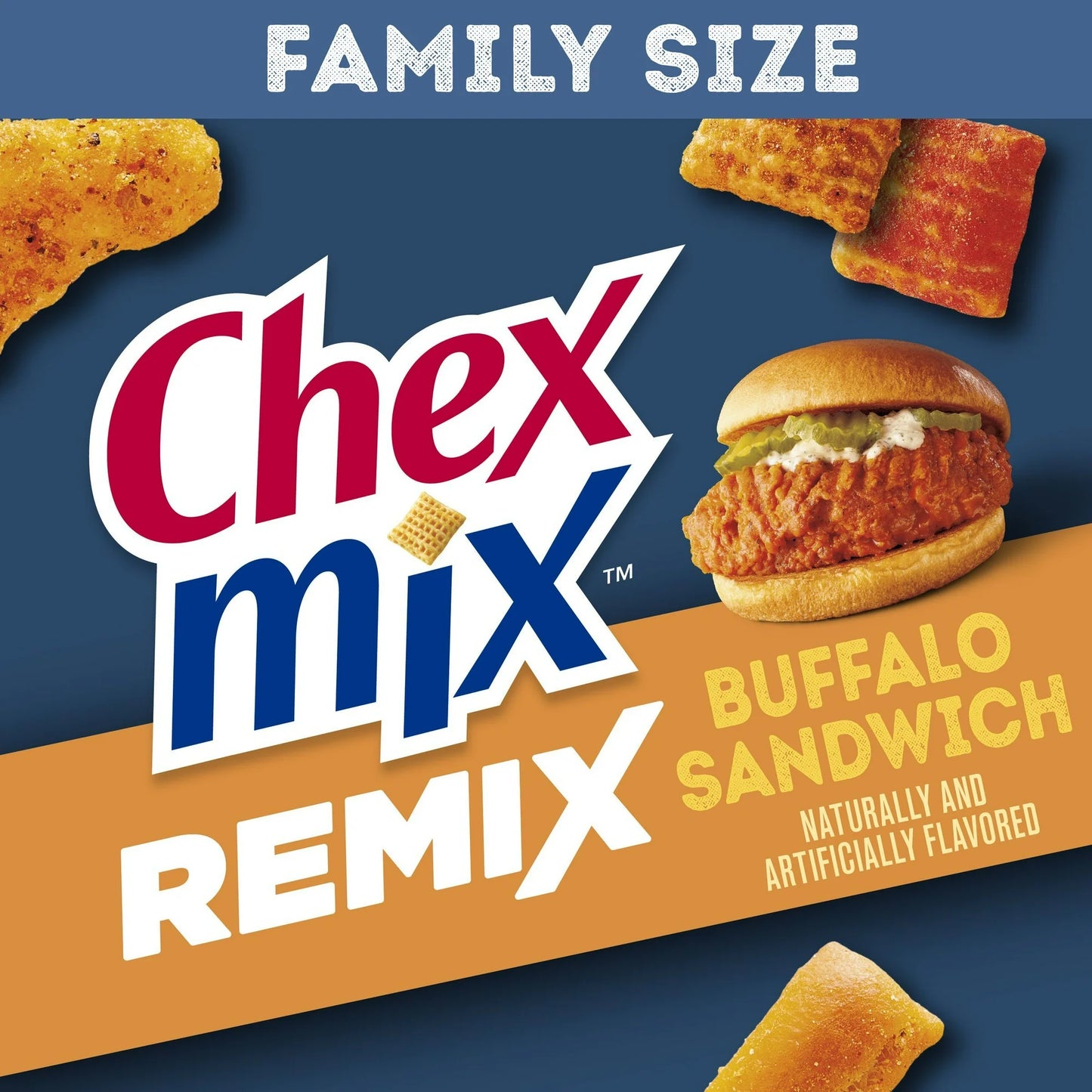 Chex Mix Snack Mix, Remix Buffalo Sandwich, Savory Snack Bag, Family Size, 11 oz