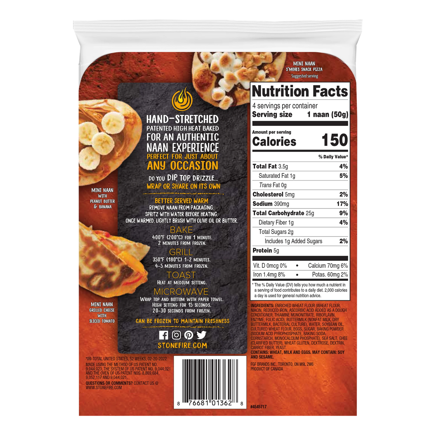 Stonefire Original Mini Naan, 7.05 oz, 4 Count