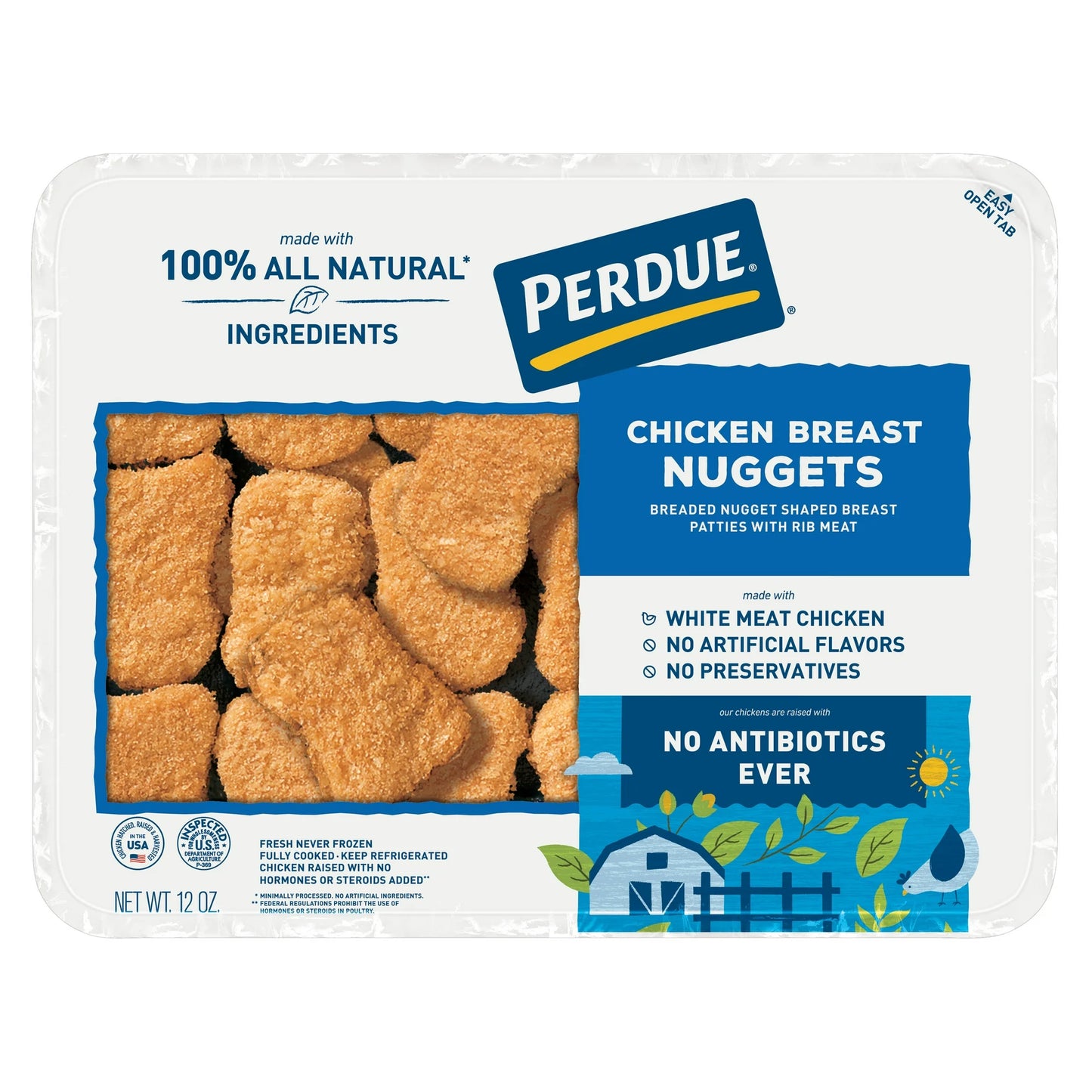 PERDUE Refrigerated Breaded Chicken Breast Nugget Pieces, 12 oz. Tray