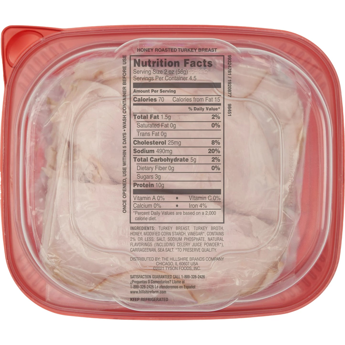 Hillshire Farm Ultra Thin Sliced Honey Roasted Turkey Breast Deli Lunch Meat, 9 oz