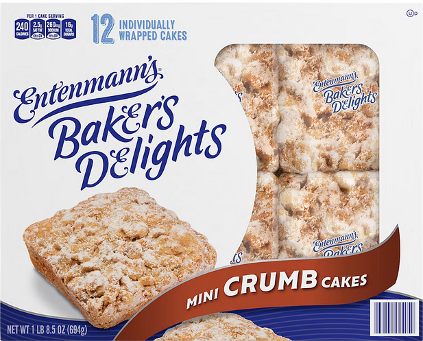 Entenmann’s Mini Crumb Cake, 1 Lb 8.5oz (12pack)